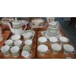 Two trays of Shelley English fine bone china 'Apollo' design china to include: a fifteen piece