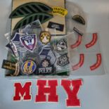 Collection of patches to include: Plainville and California State Police, the Royal Hussars blazer