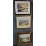 Group of four assorted landscape and architectural watercolours, to include: 'Wharfedale', '