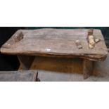 Rustic trestle ended garden bench. 1.25M wide approx.