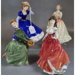 Four Royal Doulton bone china figurines, to include: Figure of the year 'Mary', 'Marianne', Figure
