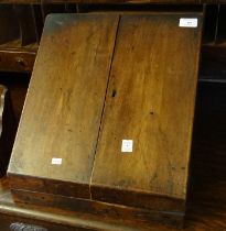 Victorian mahogany fall front stationary cabinet together with an early 20th century oak letter rack