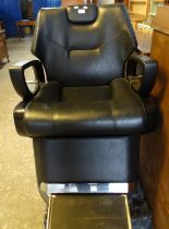 Modern adjustable pedestal upholstered barber's chair. (B.P. 21% + VAT)