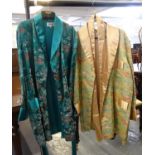 Two vintage Chinese embroidered dressing gowns or robes with 'Yue Hwa' labels. (2) (B.P. 21% + VAT)