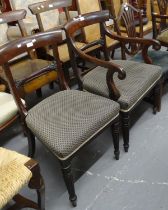 Collection of 19th century mahogany dining and elbow/carver chairs. (4) (B.P. 21% + VAT)