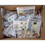 Box with all World collection of stamps in albums, packets envelopes, bags & some collectors