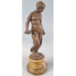 French cast metal statue of a maiden on socle base. (B.P. 21% + VAT)