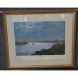 After Roy Perry (British 20th century), 'Moonlight on Gloucester Harbour, 1983', artist proof