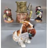Two Royal Doulton bone china figurines to include: 'Town Crier' and 'Falstaff' together with a Royal