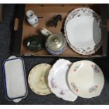 Box of china to include: various plates: a Royal Doulton 'Bunnykins' plate, a Beswick 'Marie' plate,