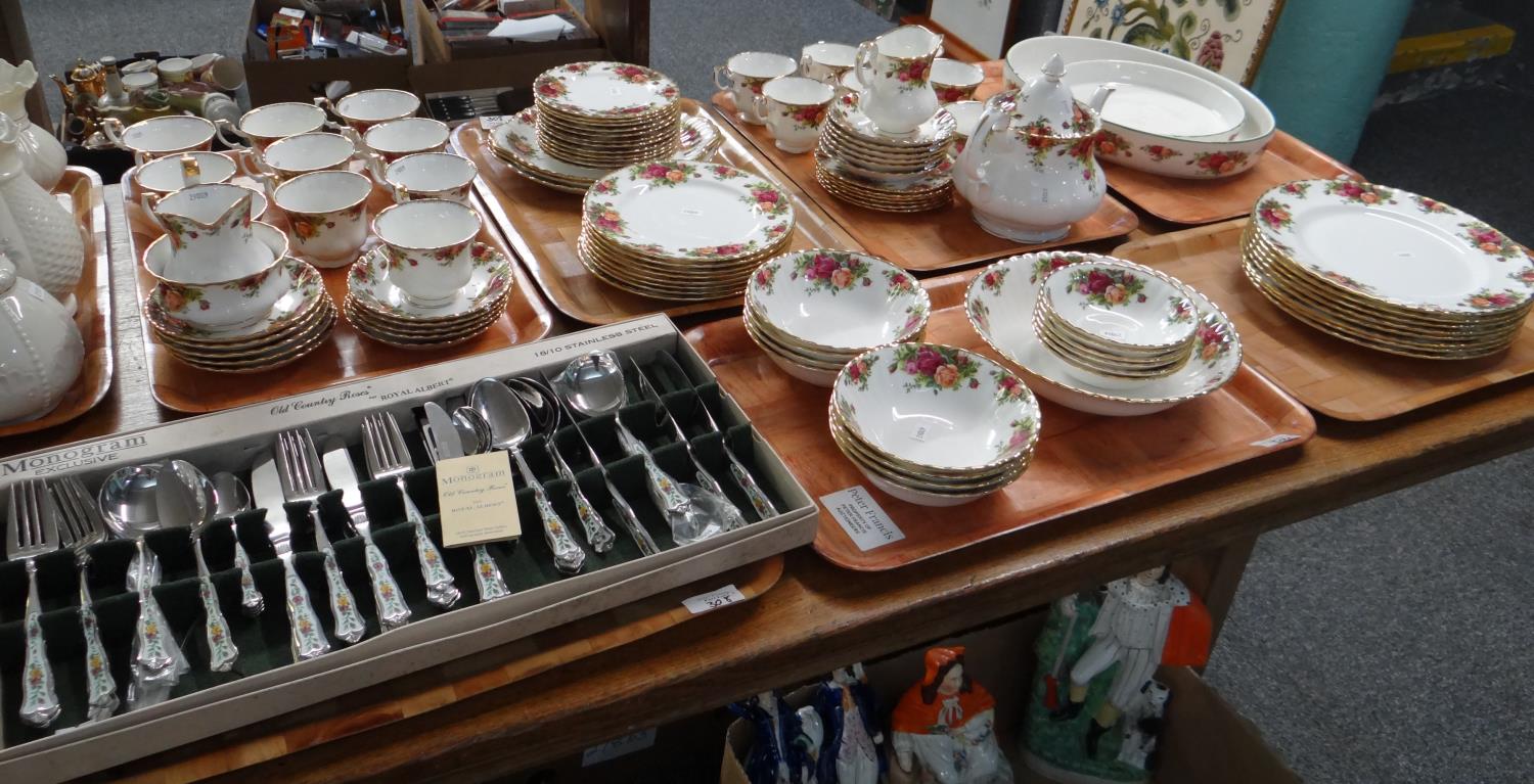 Seven trays of Royal Albert English bone china 'Old Country Roses' design items to include: - Image 2 of 2