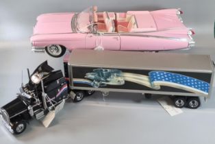 Franklin Mint Precision Models 'Peterbilt Model 379 refrigerated trailer', together with a model