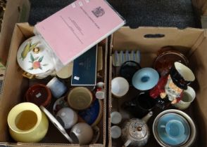 Two boxes of mostly china to include: Royal Worcester 'Evesham' lidded tureen and ramekins,