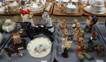 Two trays of mostly china to include: Goebel, Hummel figurines of children, some with animals, Royal