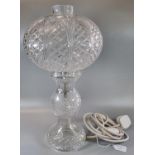 Good quality cut clear glass mushroom design table lamp. (B.P. 21% + VAT)