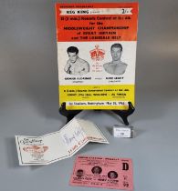 Original boxing ticket 'Empire Stadium, Wembley, 1963' between Cassius Clay and Henry Cooper,