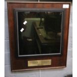 Unusual framed solar panel 'Presented to Professor Sir John Cadogan CBE FRS, in recognition of his