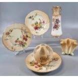 Royal Doulton china two handled vase with floral sprays, together with a small collection of