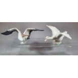 Two Lladro Spanish porcelain birds; goose and heron. (2)(B.P. 21% + VAT)