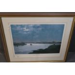 After Roy Perry (British 20th century), 'Moonlight on Gloucester Harbour, 1983', artist proof