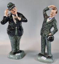 Royal Doulton china figurines, 'Stan Laurel' HN2774 and 'Oliver Hardy' HN2775, both limited