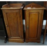 Two similar Victorian/Edwardian single door mahogany pot cupboards or cabinets. (2) (B.P. 21% + VAT)