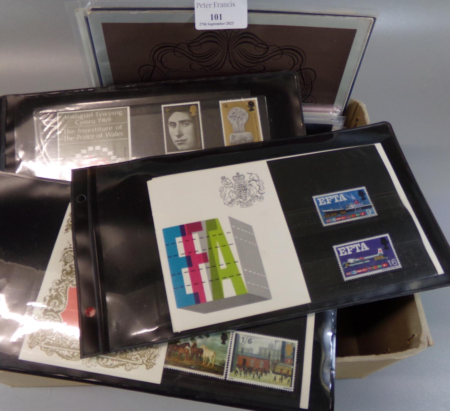Great Britain collection of stamp presentation packs. 1967 to 1984 period and three souvenir