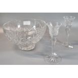 Waterford crystal pair of Nocturne 6/2 candlesticks in original box. Together with another Waterford