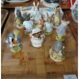 Tray of eight Beswick Beatrix Potter figures to include: 'Pigling Bland', 'Little Black Rabbit', '