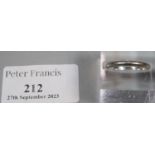 Platinum wedding band. 2.7g approx. Ring size L & 1/2. (B.P. 21% + VAT)