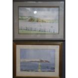 20th Century British School, two indistinctly signed watercolours in different hands of estuary