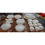 Five trays of Royal Worcester English fine bone china 'Gold Chantilly' dinner and teaware to