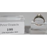 18ct platinum diamond solitaire ring. 2g approx. Ring size H & 1/2, carat size 0.2 approx. (B.P. 21%