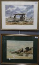 Norton Evans (Welsh 20th Century), 'Pentre Ifan', signed and dated, watercolours. 25 x 36cm