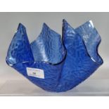 'Chance' French blue glass handkerchief vase. (B.P. 21% + VAT)