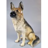 Royal Doulton ceramic fireside figure of a seated Alsatian or German Shepherd dog. (B.P. 21% + VAT)