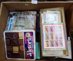 All World collection of stamps in various boxes and tins, on pages and in two green albums, 100s