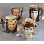 Four Royal Doulton double sided character jugs to include: D6698 'The Civil War', D6750 'Napoleon