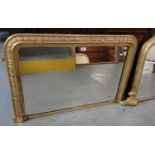 Two similar 19th Century gilt framed over mantel mirrors. 102 and 117cm long approx. (2) (B.P. 21% +