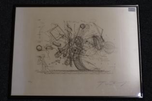 Jean Tinguely (1925-1991), 'Chaos no.1', limited edition, no. 281/300, monochrome etching, signed in