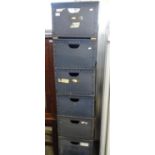 Seven vintage two handled storage boxes with metal studwork. (B.P. 21% + VAT)
