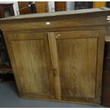 19th Century oak two door blind panelled press cupboard (top only). (B.P. 21% + VAT)