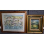 R Michael Dawe (20th Century), 'Old Town', signed and labelled verso, watercolours over pencil. 37 x