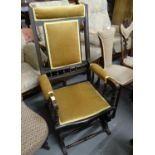 Early 20th Century stained American spring rocking armchair. (B.P. 21% + VAT)