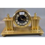 Modern Seiko Japanese quartz movement gilt finish architectural design mantel clock. (B.P. 21% +