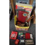 Box of card and other board games to include: Uno, Chinese Checkers, Scrabble, Christmas Race