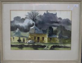 Elizabeth Bridge (20th Century Welsh), study of Welsh cottages, signed, watercolours. 35 x 51cm