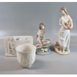 Two Lladro Spanish figurines, Privilege Society 2004 and 2005 together with a Collector's Society