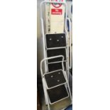 Two tubular folding step ladders: two tread and four tread. (2) (B.P. 21% + VAT)