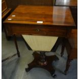 19th century rosewood ladies work box with various accessories, sewing implements etc. (B.P. 21% +